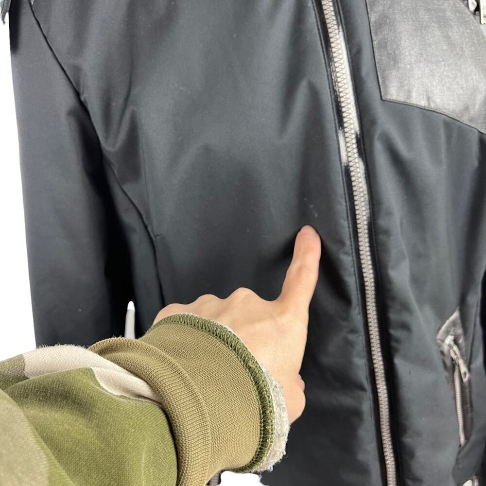 Eric Snow Womens Size Large Patchwork Winter Full Zip Black Jacket faux leather - Picture 9 of 16